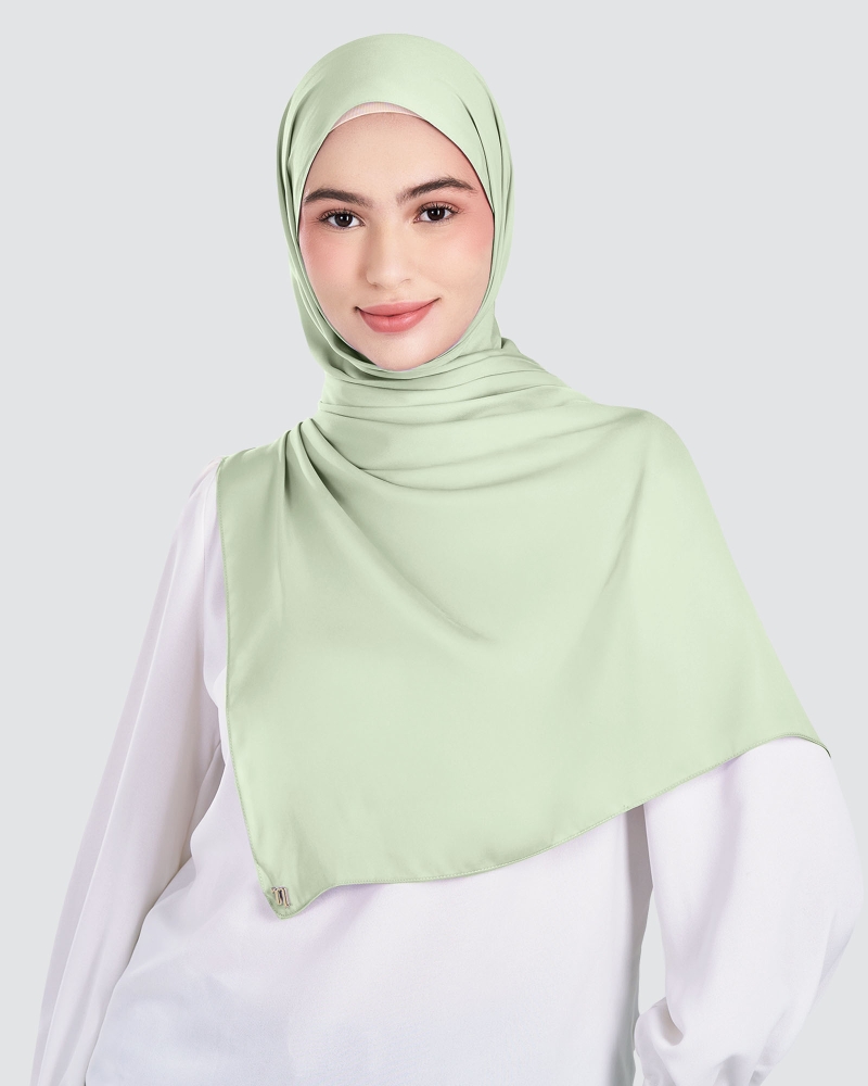 Image of MARISA MATTE SATIN SHAWL - PEPPERMINT