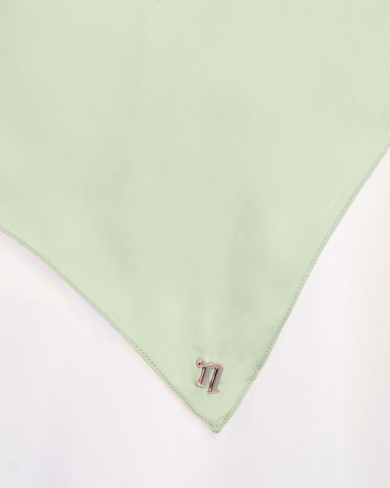 Image of MARISA MATTE SATIN SHAWL - PEPPERMINT