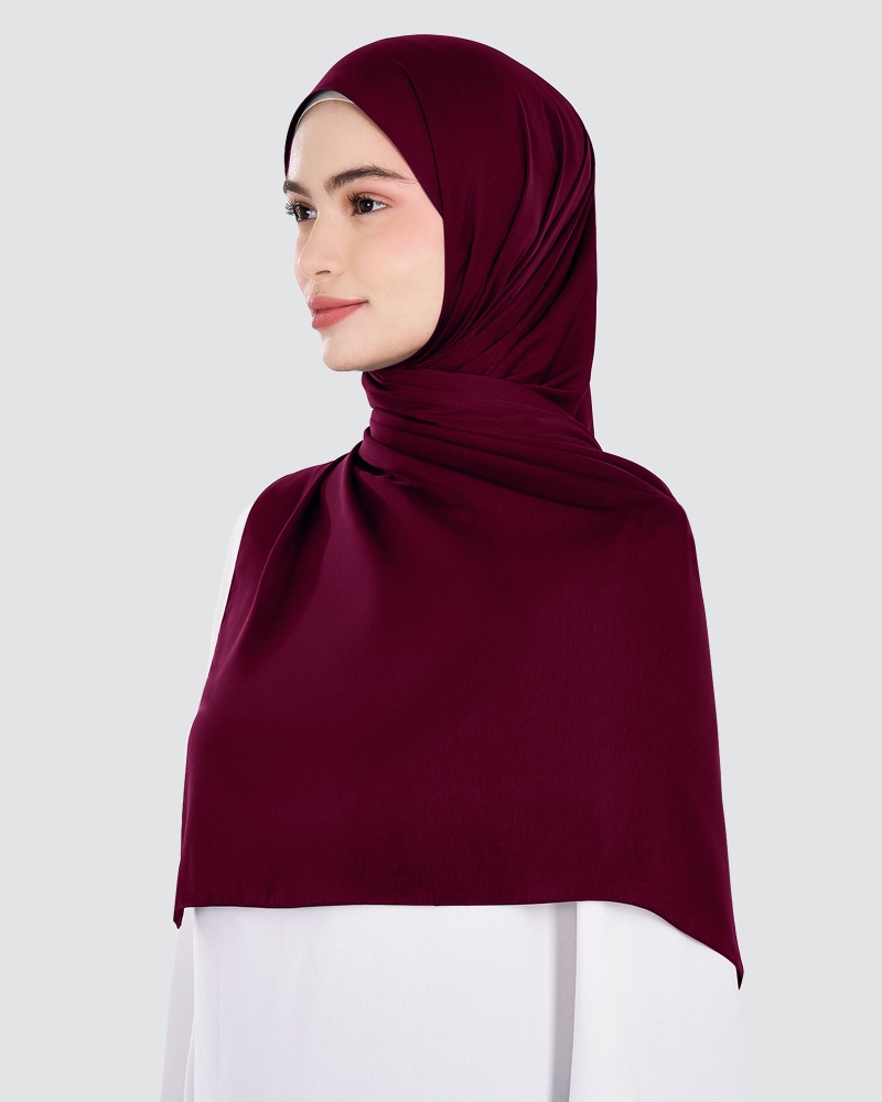 Image of MARISA MATTE SATIN SHAWL - RUBY