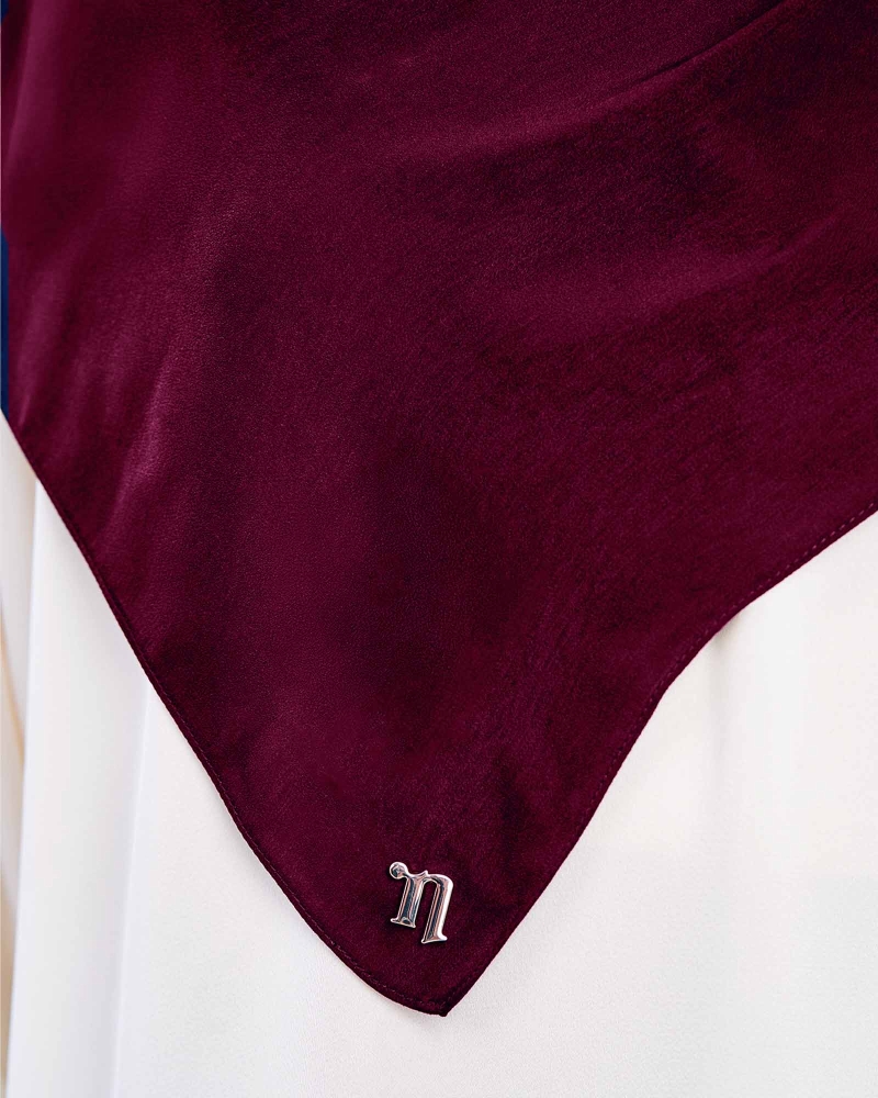 Image of MARISA MATTE SATIN SHAWL - RUBY