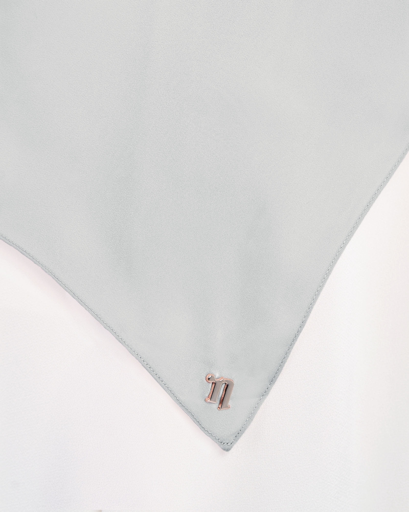 Image of MARISA MATTE SATIN SQUARE - FOG