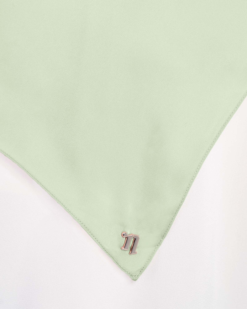 Image of MARISA MATTE SATIN SQUARE - PEPPERMINT