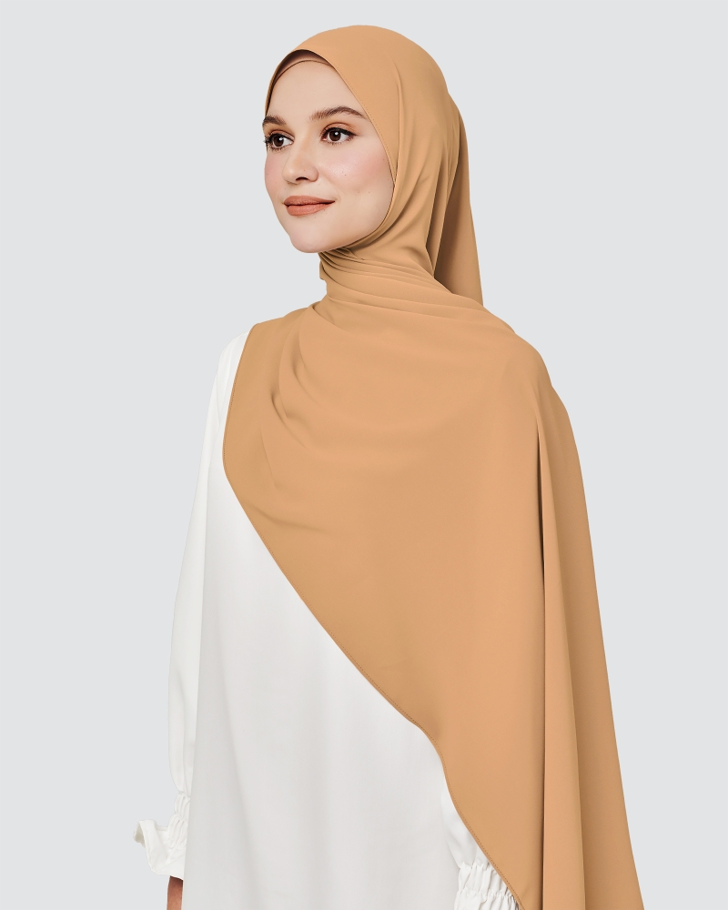 Image of MAYA MATTE SATIN SHAWL - PUMPKIN