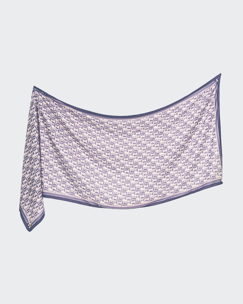 MONOGRAM ORIGAMI SHAWL - DUSTY PLUM