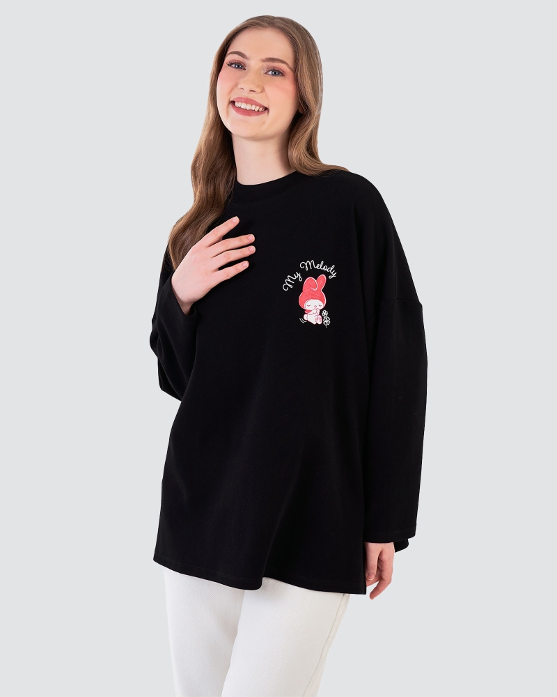 Image of MY MELODY X NAELOFAR DREAMY JUMPER T - BLACKVELVET