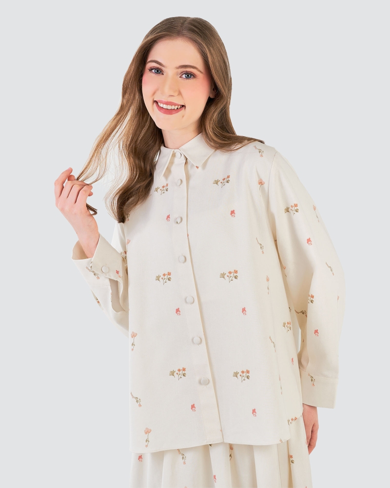 Image of MY MELODY X NAELOFAR JOY TOP - LINEN/MARSHMALLOW