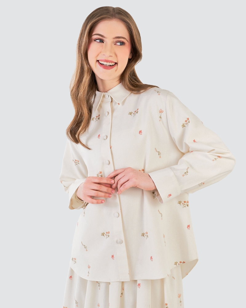 Image of MY MELODY X NAELOFAR JOY TOP - LINEN/MARSHMALLOW