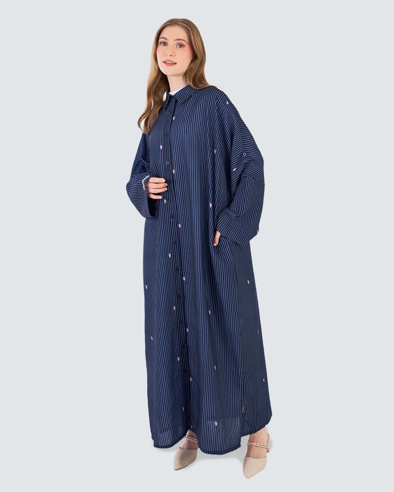 Image of MY MELODY X NAELOFAR LINEN SHIRT DRESS - DEWBERRY