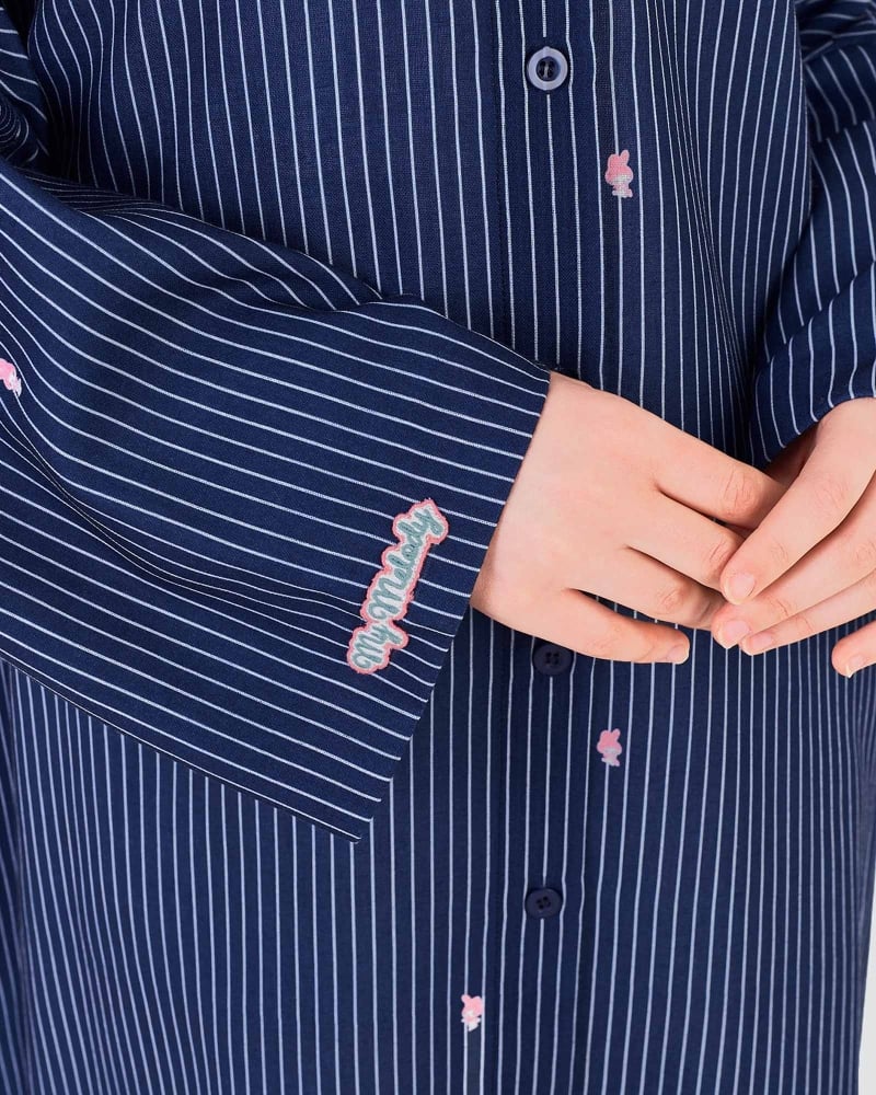 Image of MY MELODY X NAELOFAR LINEN SHIRT DRESS - DEWBERRY