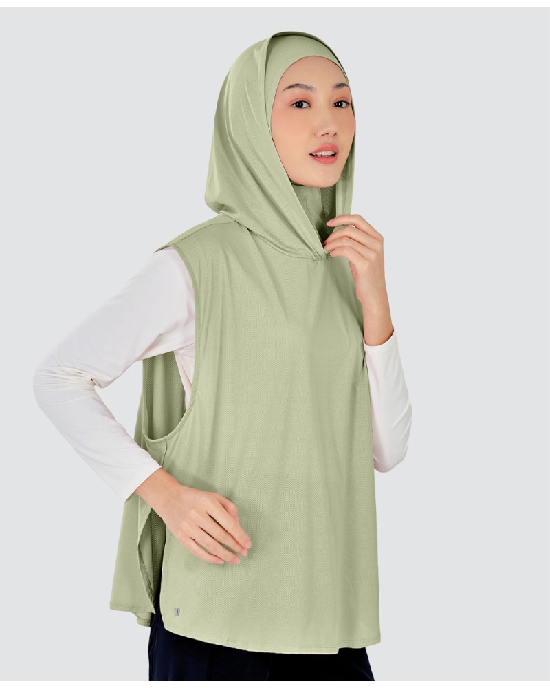 Image of nPOWER HOODIE VEST HIJAB - MEADOW