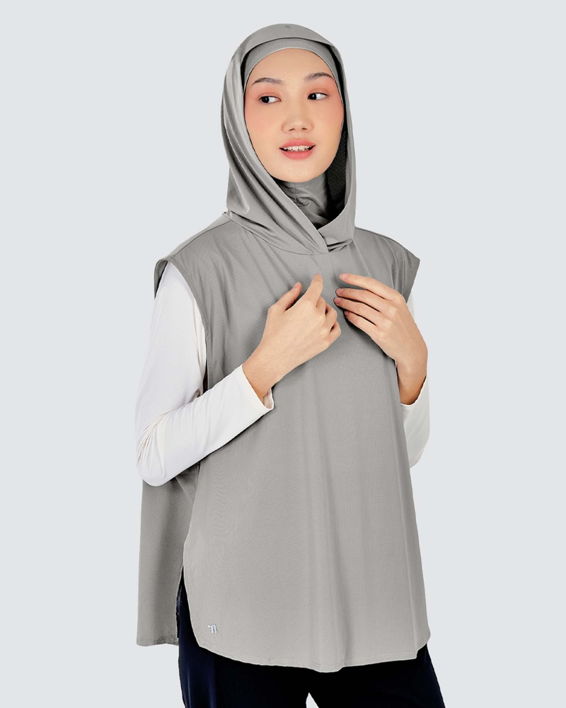 Image of nPOWER HOODIE VEST HIJAB - WILLOW