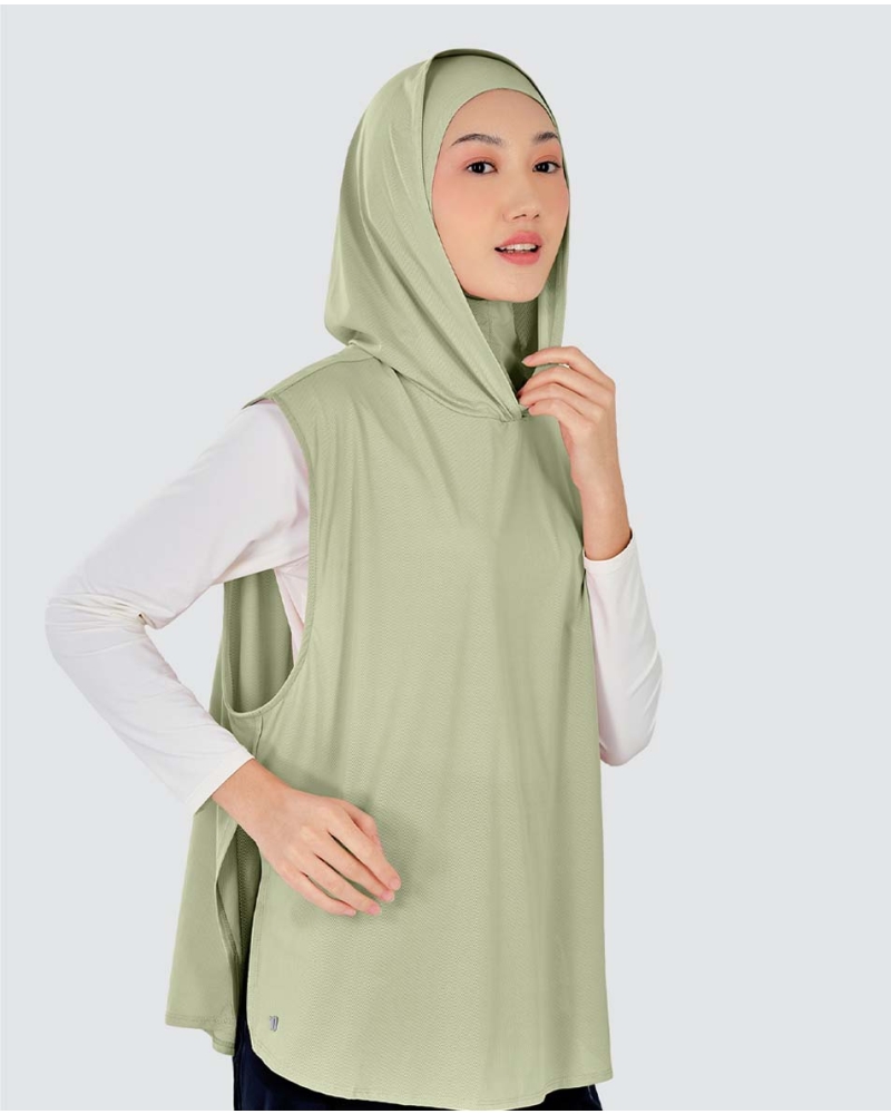 Image of nPOWER HOODIE VEST HIJAB MAXI - MEADOW