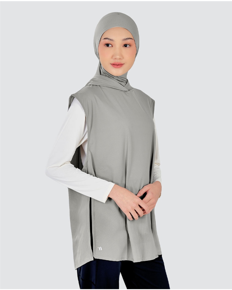 Image of nPOWER HOODIE VEST HIJAB MAXI - WILLOW