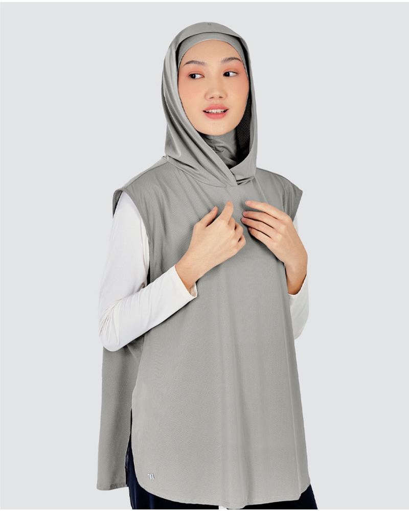 Image of nPOWER HOODIE VEST HIJAB MAXI - WILLOW