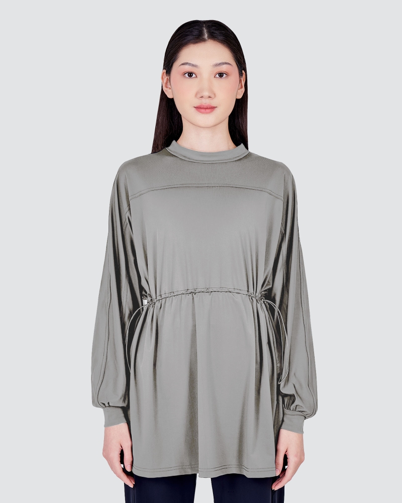 Image of nPOWER MODEST SWIM DRAWSTRING TOP - TORNADO