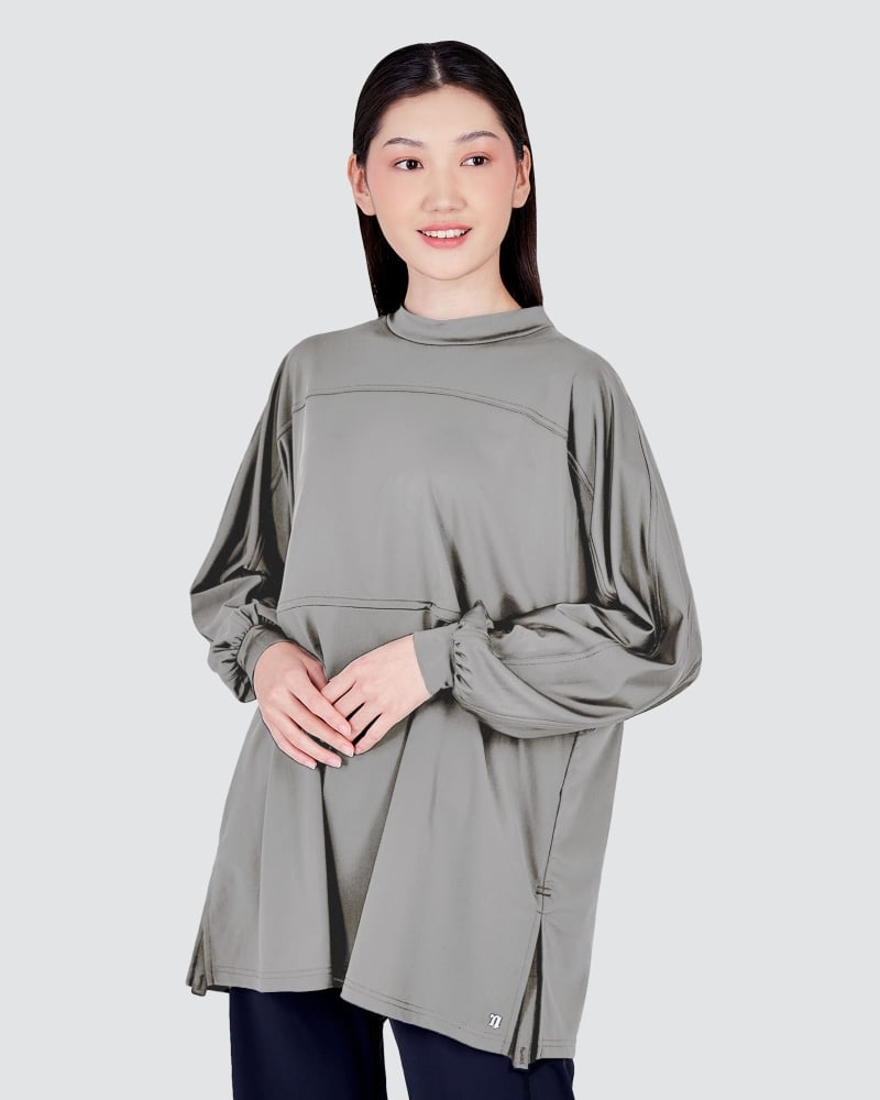 Image of nPOWER MODEST SWIM DRAWSTRING TOP - TORNADO