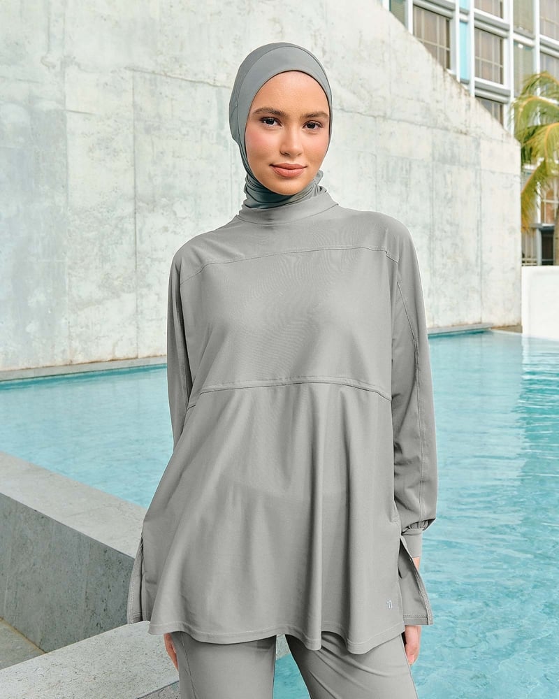 Image of nPOWER MODEST SWIM DRAWSTRING TOP - TORNADO