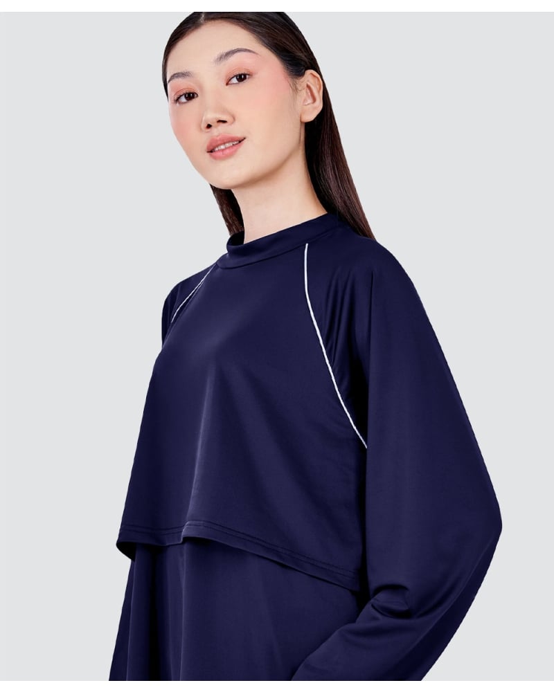 Image of nPOWER MODEST SWIM TOP - BLUE DEPTHS