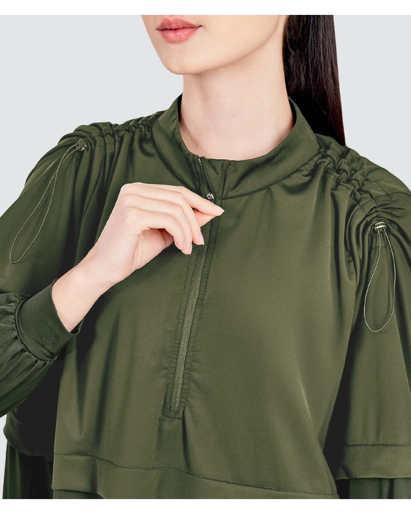 Image of nPOWER MODEST SWIM ZIP TOP - FOREST