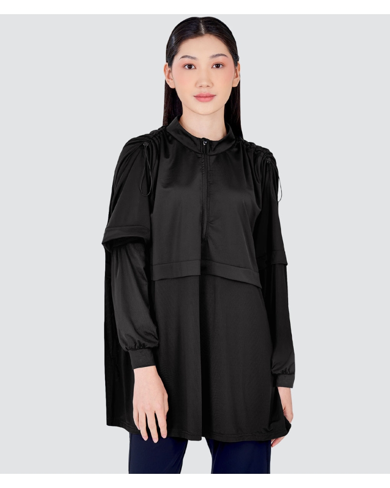 Image of nPOWER MODEST SWIM ZIP TOP - METEORITE