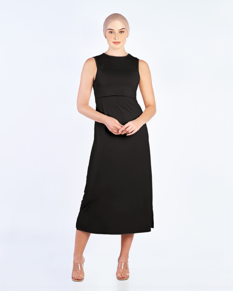 Image of NWEAR SLEEVELESS DRESS - BLACK
