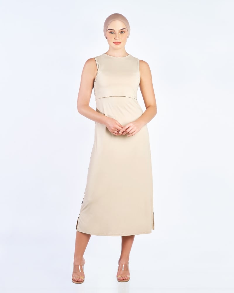 Image of NWEAR SLEEVELESS DRESS - WHEAT