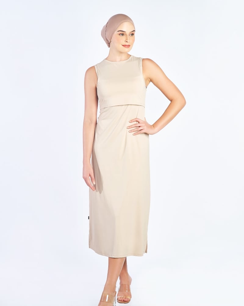 Image of NWEAR SLEEVELESS DRESS - WHEAT