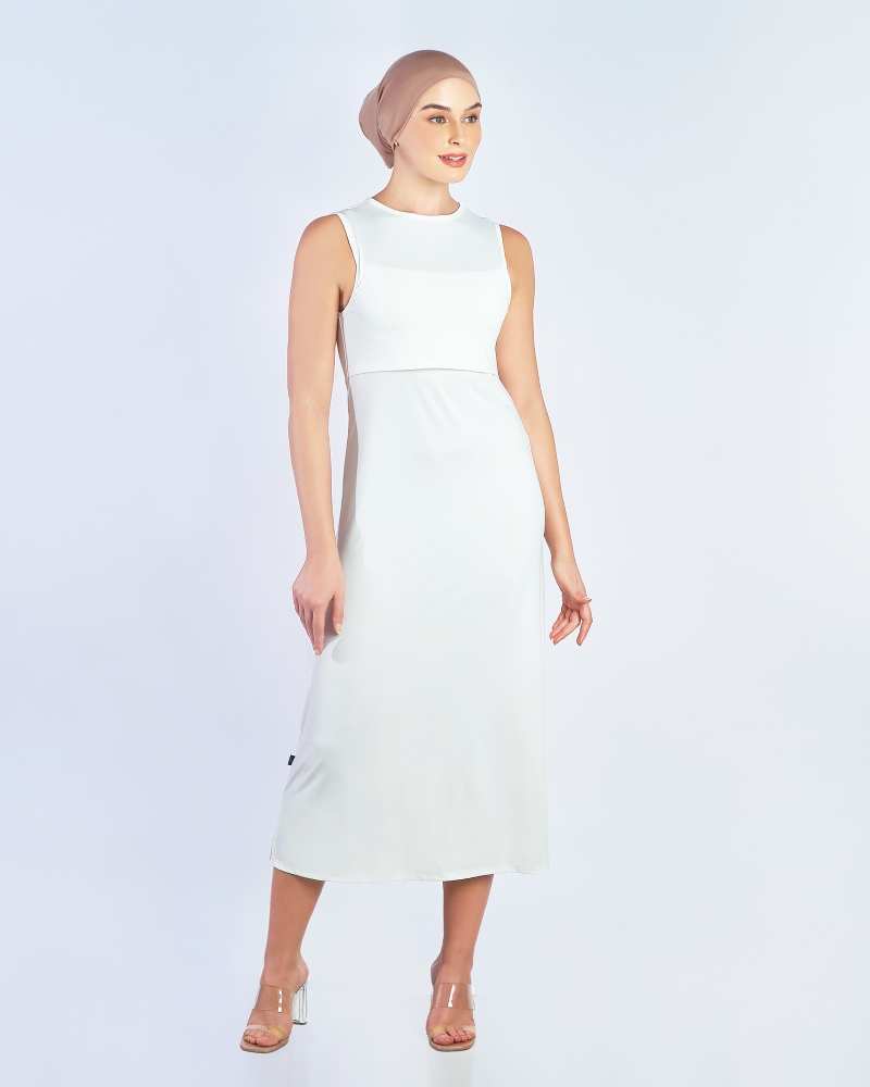 NWEAR SLEEVELESS DRESS - WHITE