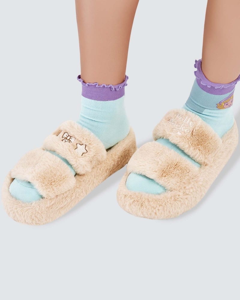 Image of POLLY POCKET X NAELOFAR PLUSH SLIPPERS - MISTY CREAM