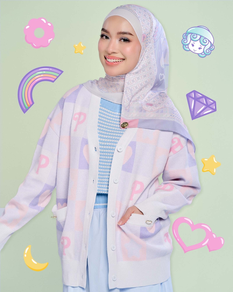 POLLY POCKET X NAELOFAR POP KNIT CARDIGAN - TWINKLE BLUE