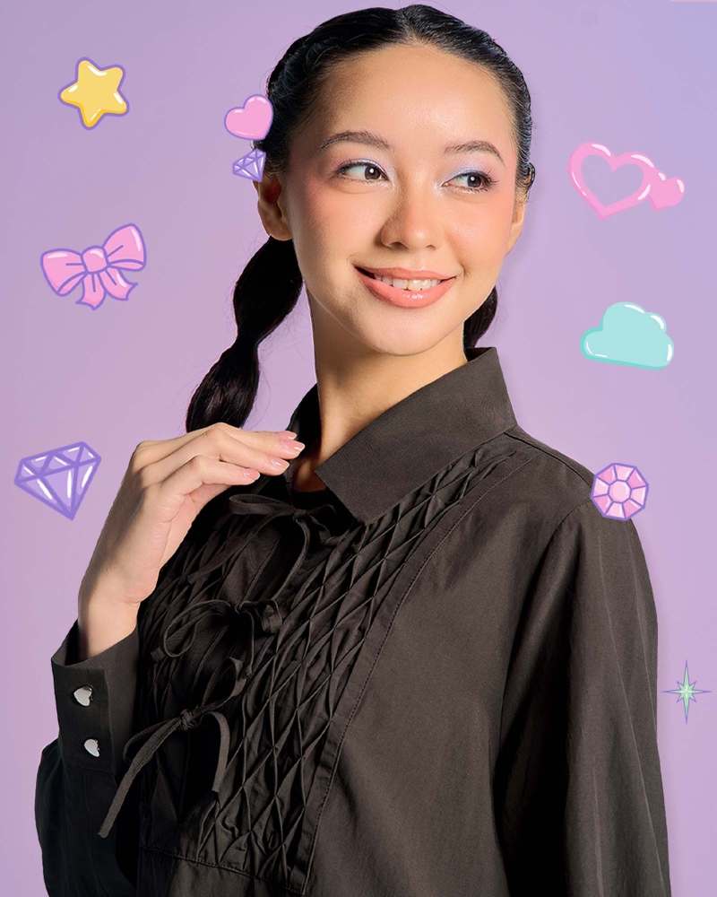Image of POLLY POCKET X NAELOFAR SMOCKED TOP - DAZZLE