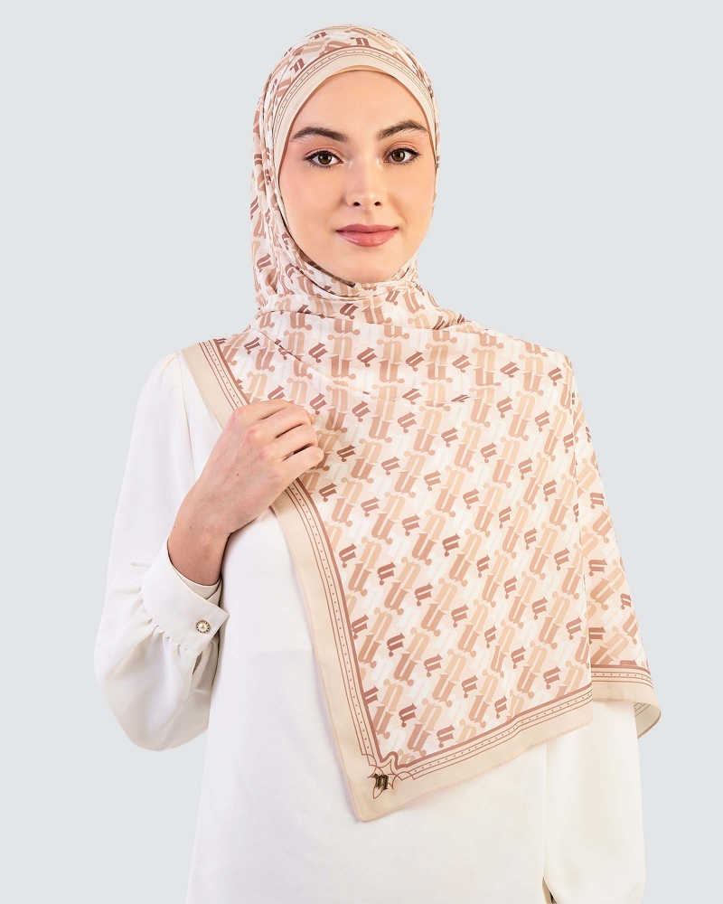 Image of PUZZLE SHAWL - LATTE