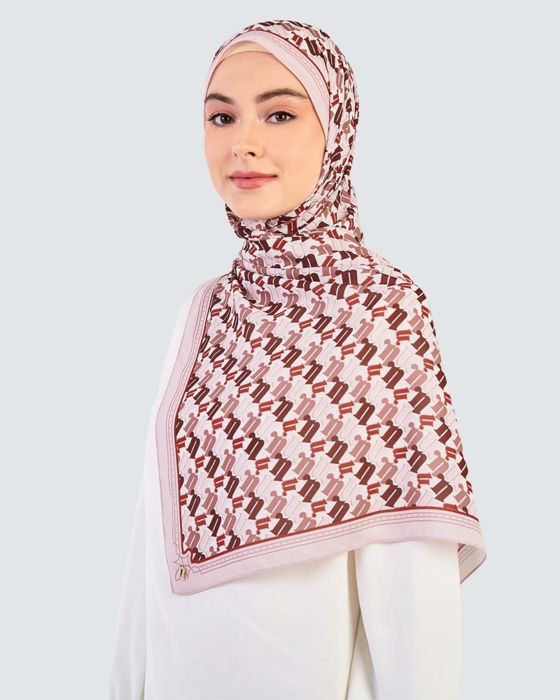 Image of PUZZLE SHAWL - MISTY ROSE