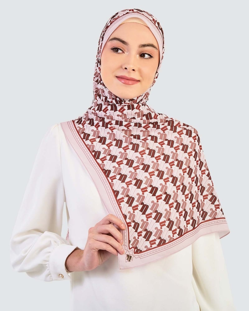 Image of PUZZLE SHAWL - MISTY ROSE