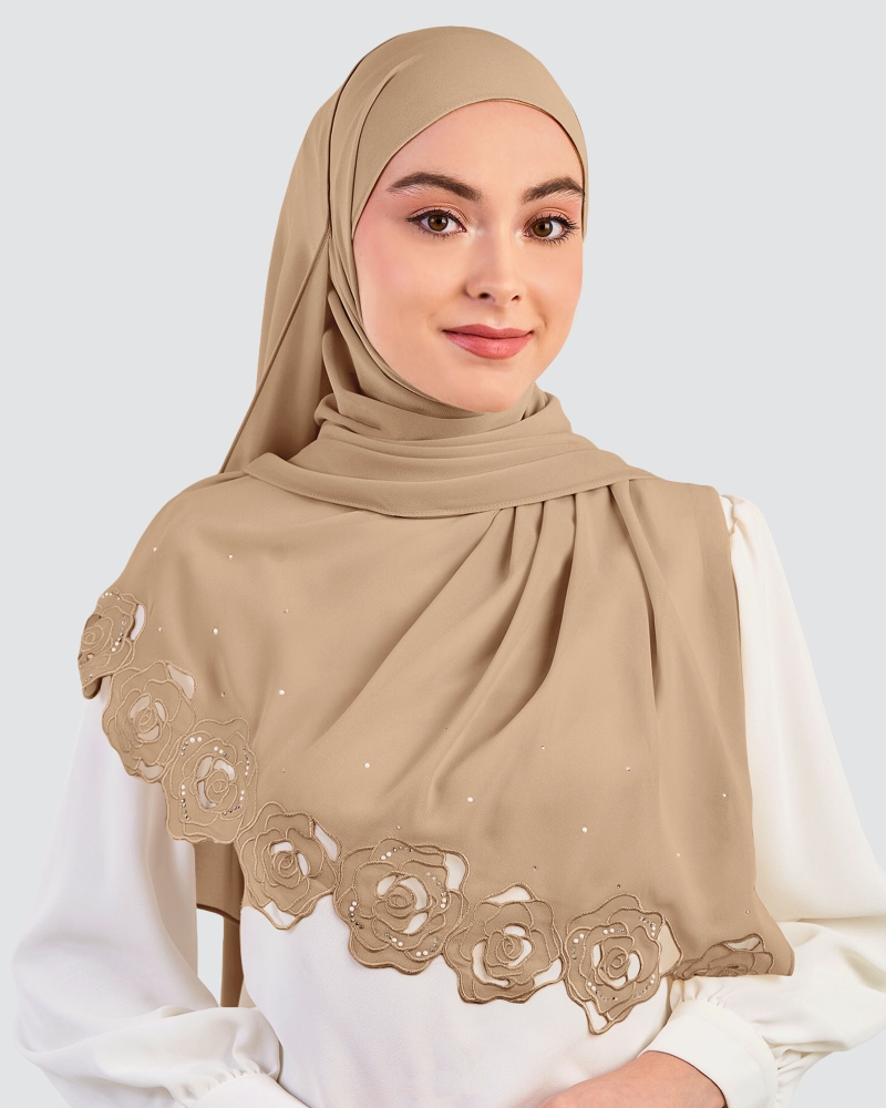 ROSE EMBROIDERED CRYSTAL SHAWL - CAVE
