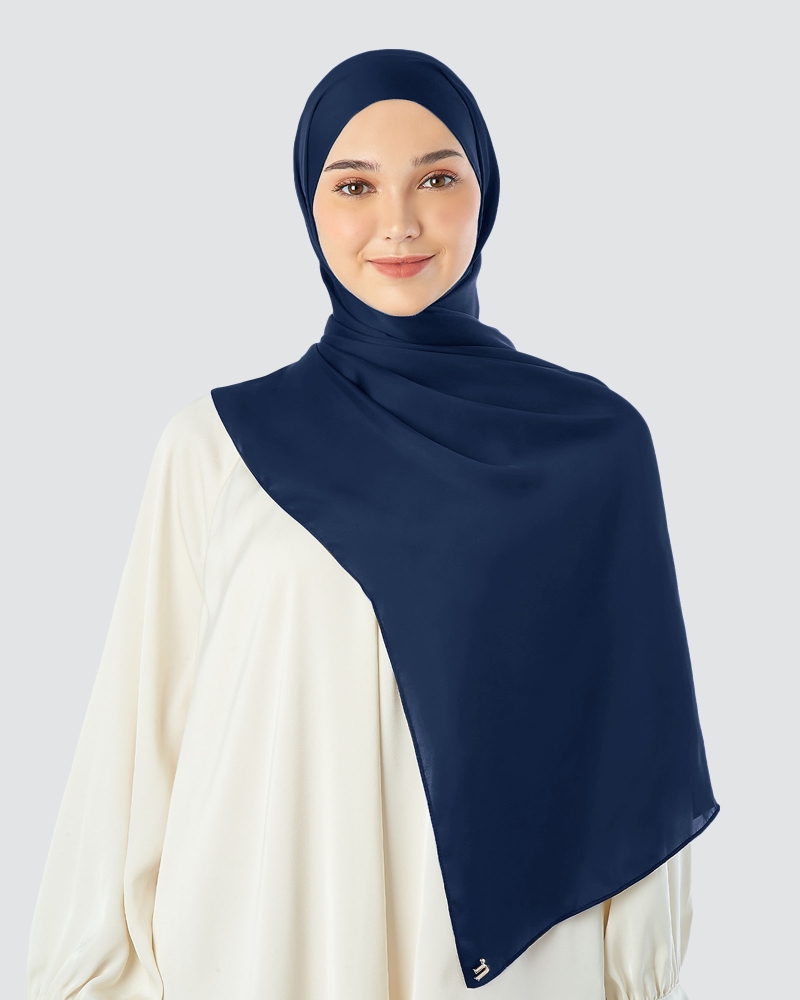 Image of SATIN SHAWL - ESTATE BLUE