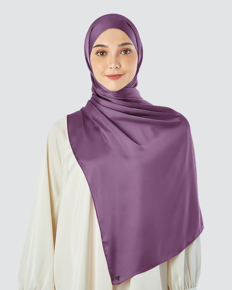 Image of SATIN SHAWL - PURPLE
