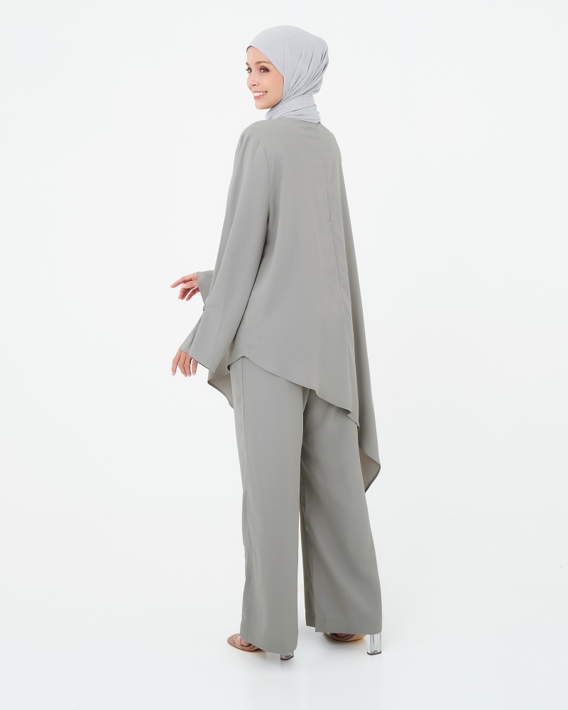 Image of ASYMMETRICAL TOP CO-ORD SET - COLD GREY