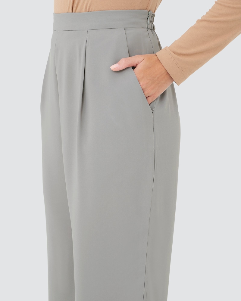 Image of ASYMMETRICAL TOP CO-ORD SET - COLD GREY