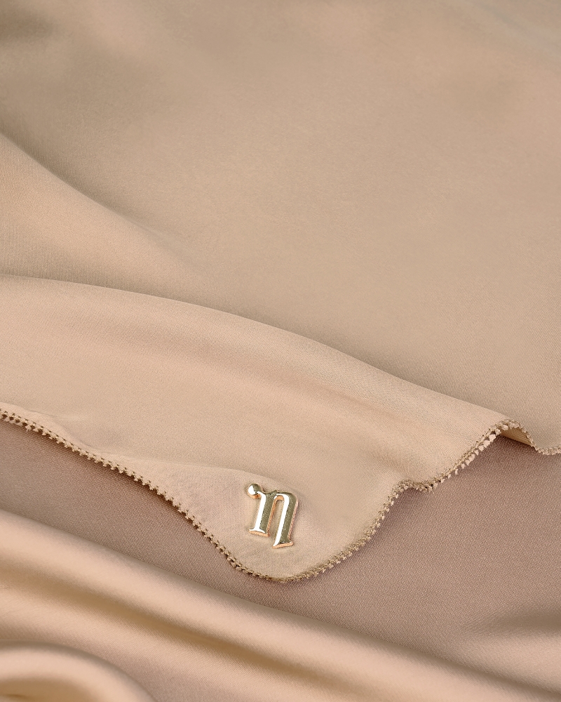 Image of EILA SATIN SHAWL - BROWN SUGAR
