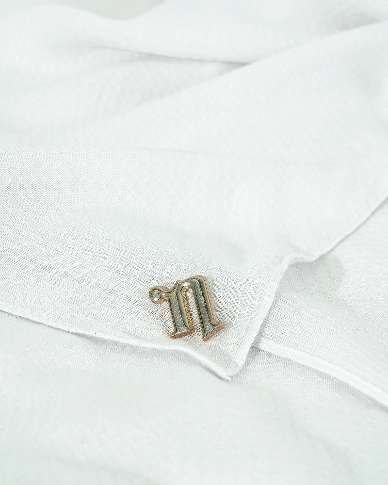 Image of RANIA TEXTURED RAYON SHAWL - WHITE