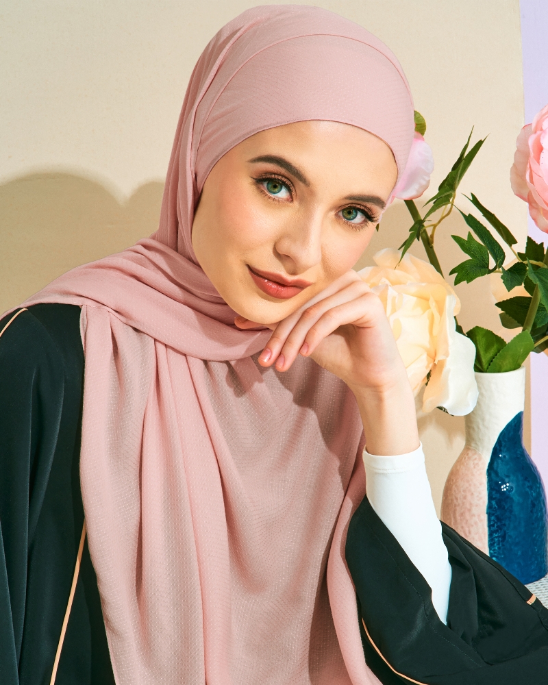 Image of RANIA TEXTURED RAYON SHAWL - PINK GUAVA