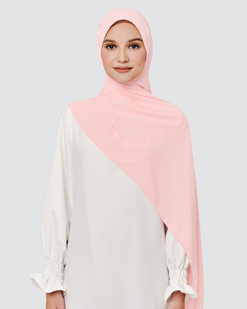 Image of MAYA MATTE SATIN SHAWL - FLAMINGO