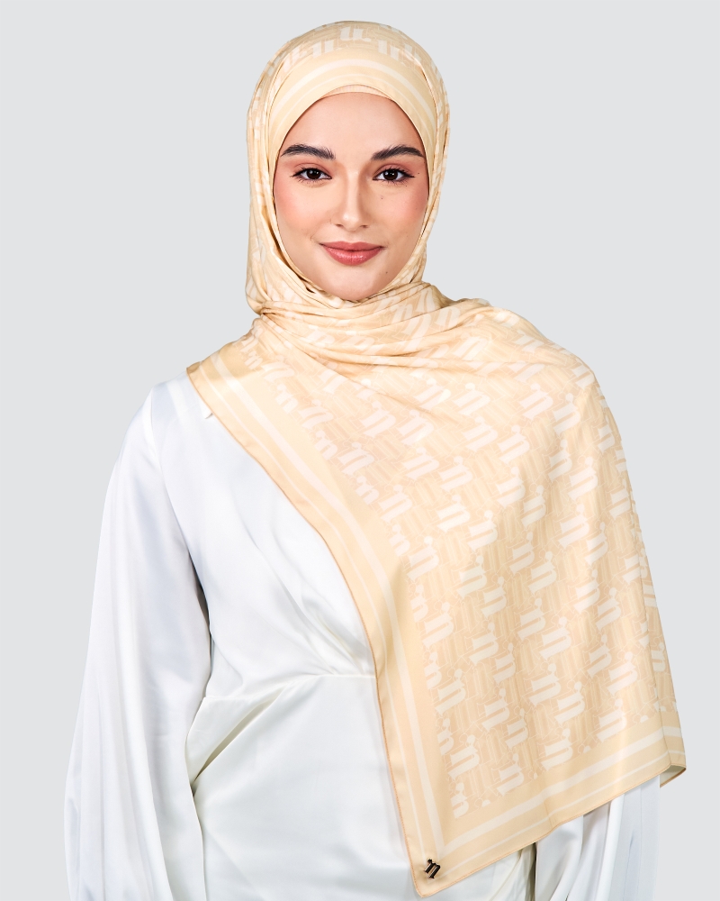 Image of MONOGRAM SHAWL - APRICOT