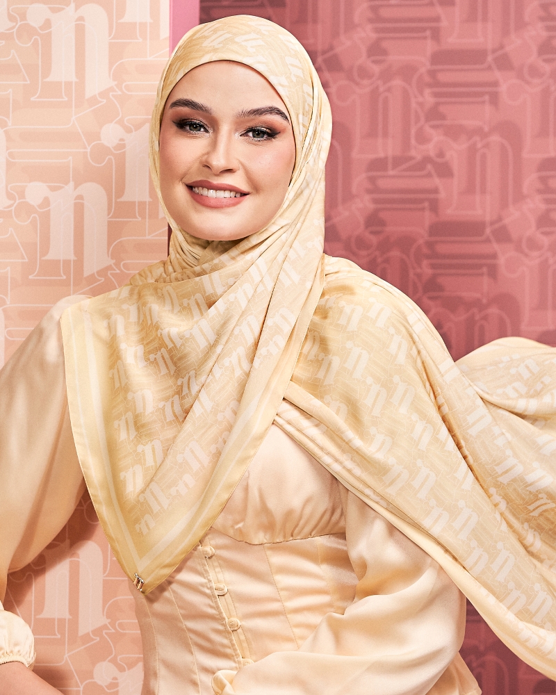 Image of MONOGRAM SHAWL - APRICOT