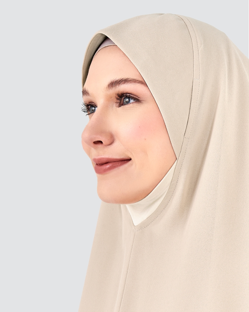 Image of KHAYLA CRYSTAL KHIMAR - LATTE