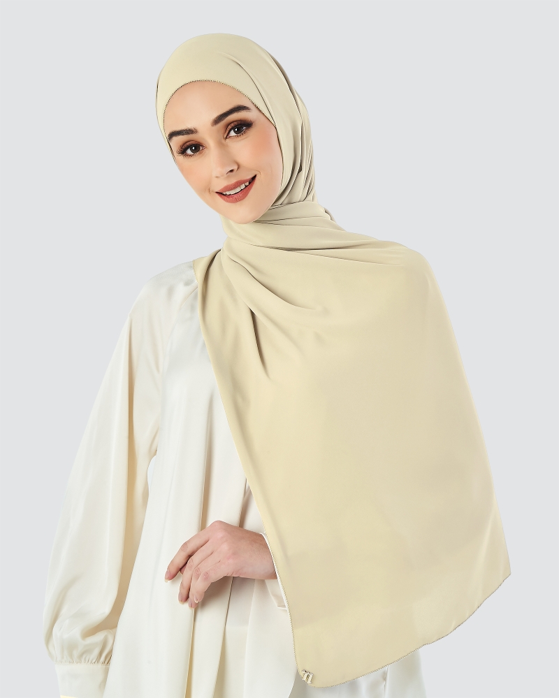 Image of EILA CHIFFON SHAWL - VANILLA