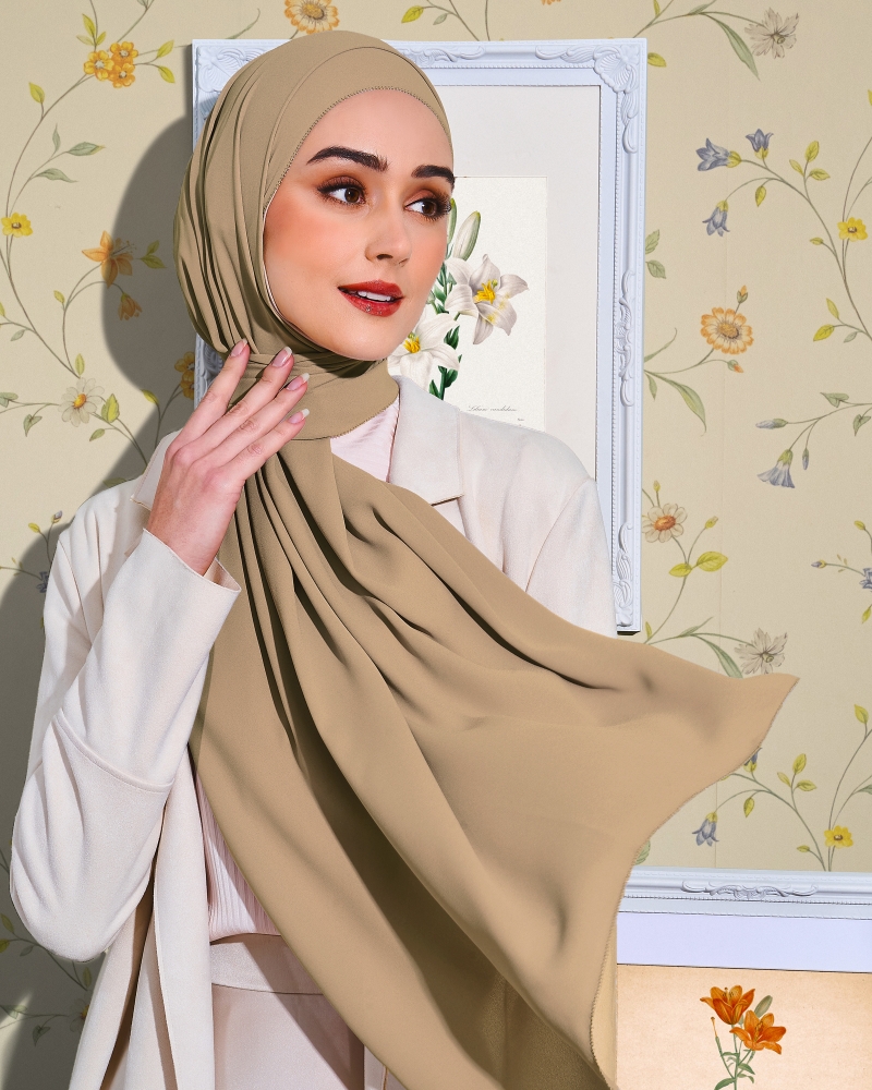 Image of EILA CHIFFON SHAWL - CINNAMON