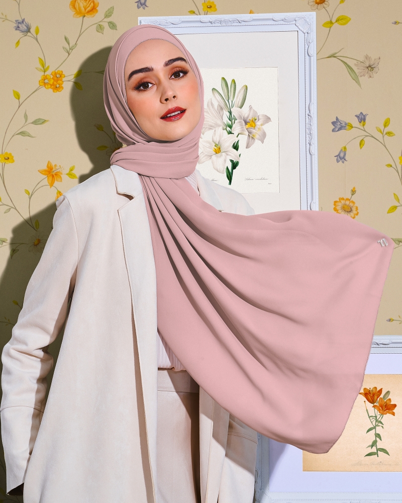 Image of EILA CHIFFON SHAWL - FRENCH ROSE