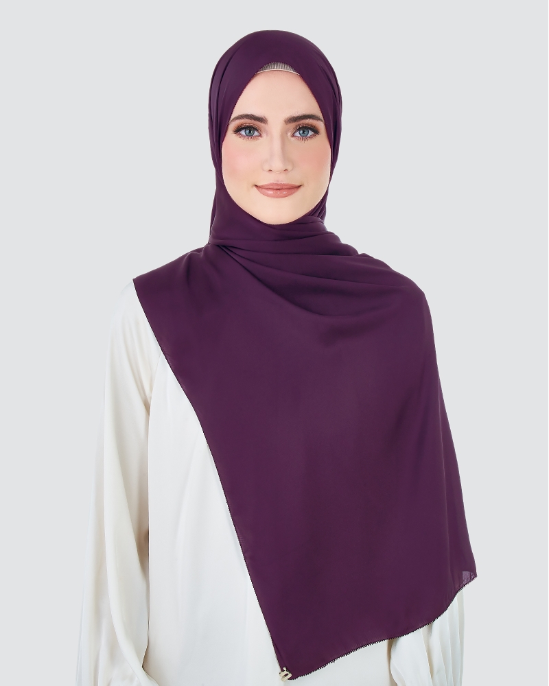 Image of EILA SATIN SHAWL - FIG